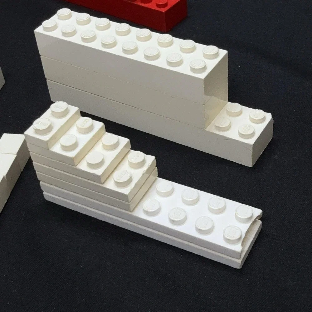 Vintage LEGO‎ Red White Bricks Wheels Windows Baseplate Parts Lot Multicolor